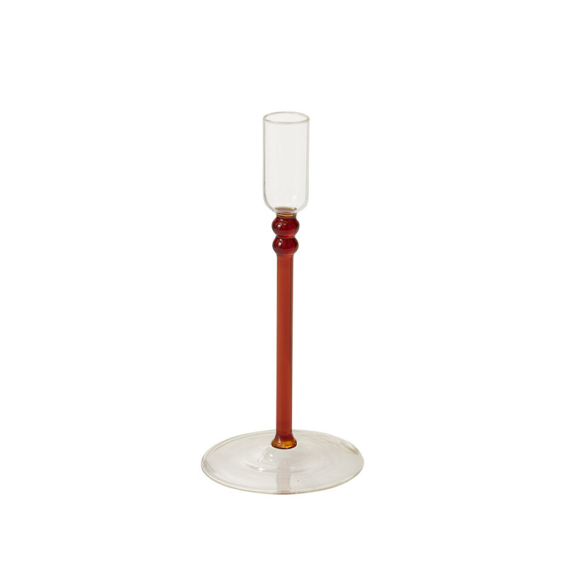 Bougeoir de table en verre Wyland, H 7,75 po x l 3,5 po x P 3,5 po