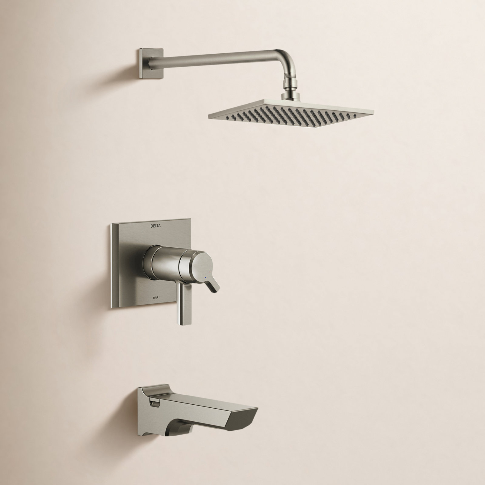 Pivotal® Tub and Shower Faucet, Lumicoat Stainless