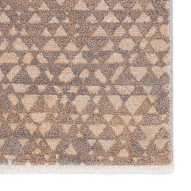 Land Sea Sky Geometric Area Rug in Beige/Brown, Rectangle 9'6" x 12'6"
