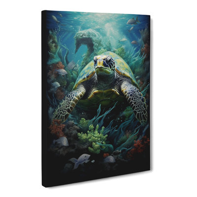 Sea Turtle Gothic - Wrapped Canvas Print