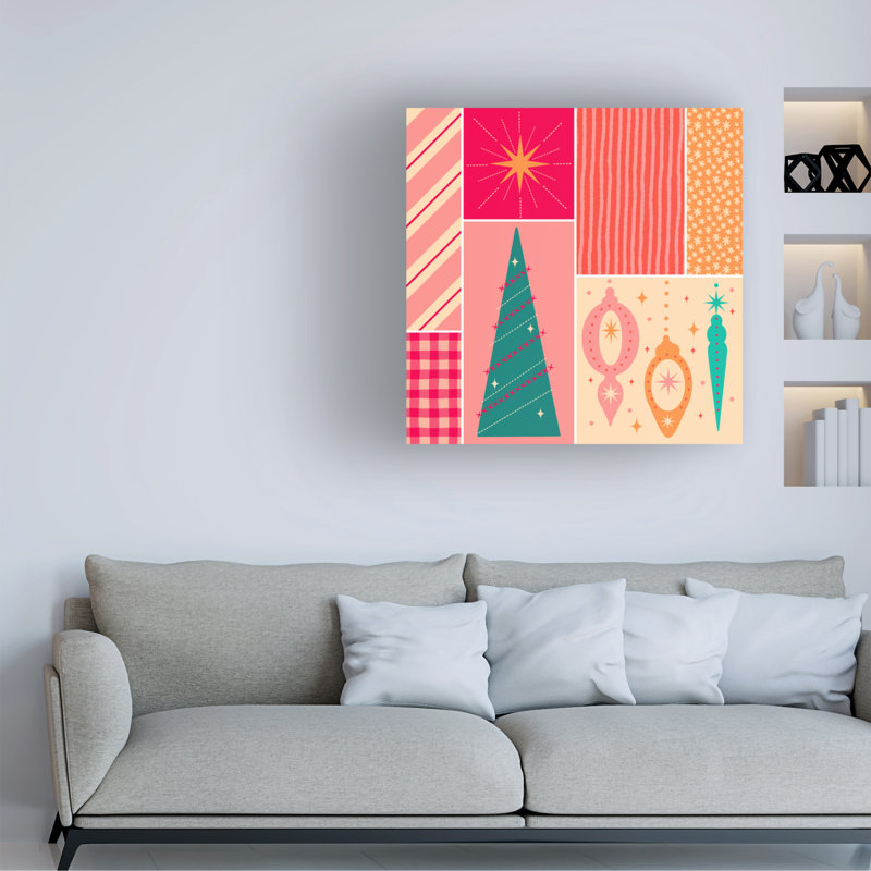 Art sur toile, arbre de Noël Rachel Hallquist, H 24 po x l 24 po