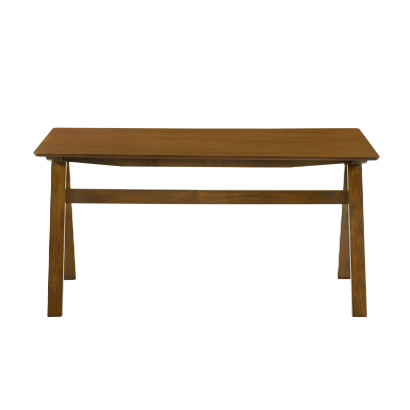 59” Solid Wood Rustic Farmhouse Dining Table For 4–6 Seaters, Walnut