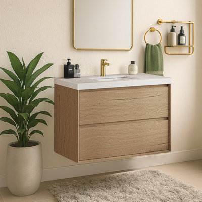 Melihcan 36 Inch Floating Wall-mounted Bahtroom Vanity With Single Sink