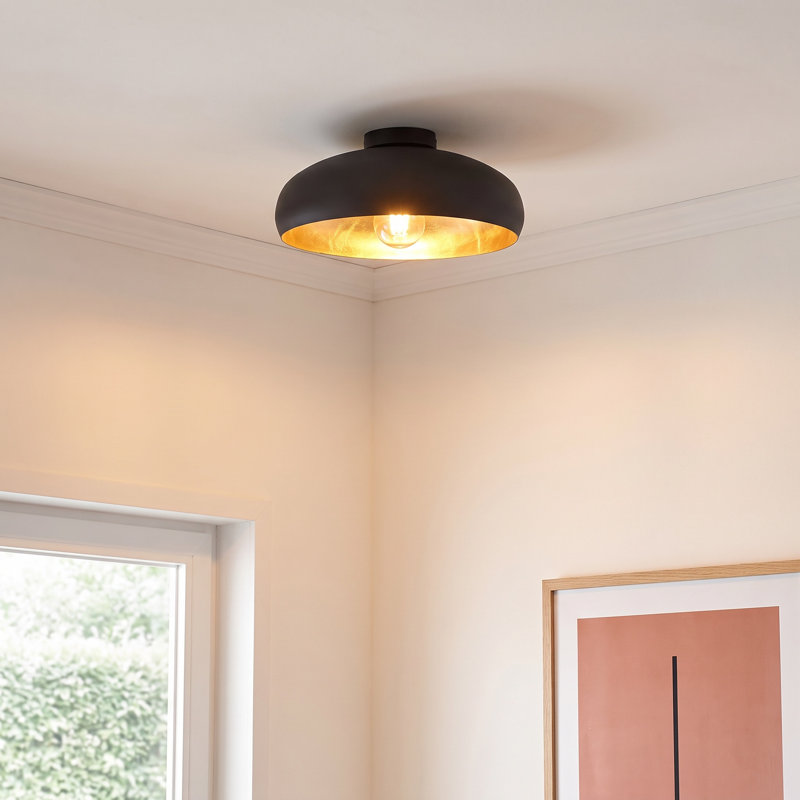 Gavina Semi Flush Mount, Black/Gold