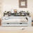 Wooden  Multi-Functional Daybed With Storage Shelves, 2 Storage Drawers And  Study Desk-485224634-485224635