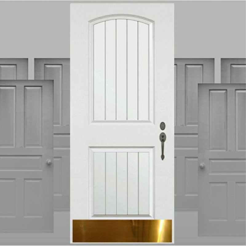 Plaque de protection pour porte Ackland - Aluminium anodisé - Fixation industrielle auto-adhésive, Laiton brillant