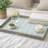 Decorative Serving Tray, Lattice Design, Blue And Gray Cement 13 Inch