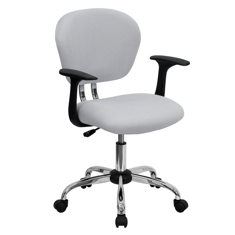 Mid-Back Mesh Padded Swivel Task Office Chair, Black, No