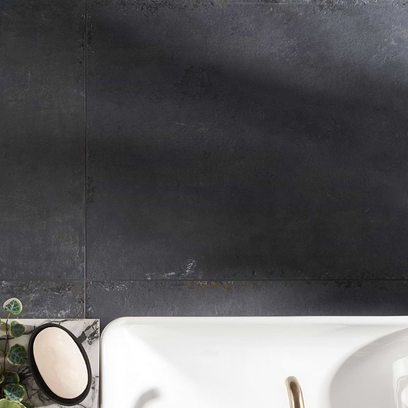 Portrait 24X48 Matte Porcelain Tile, Black Gold