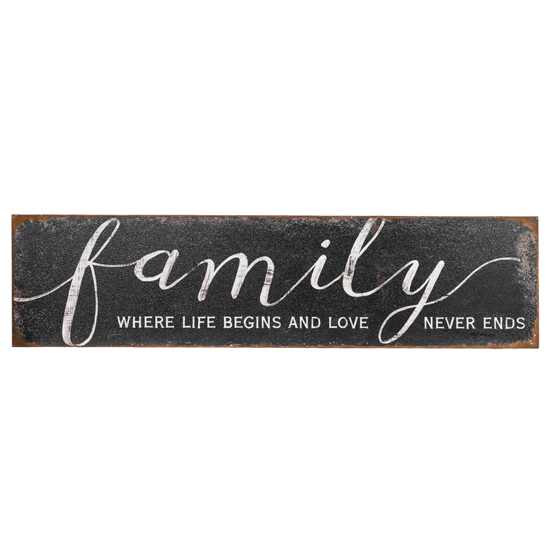 Décoration murale «Family Where Life Begins and Love Never Ends»