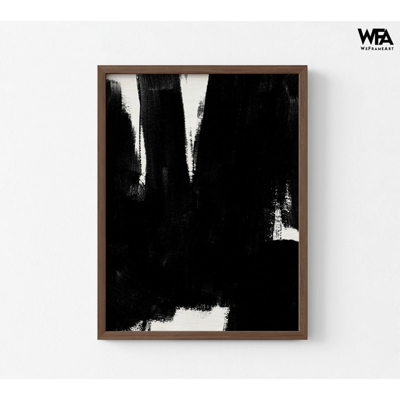 «Block Brushwork I» par June Erica Vess, très grande décoration murale encadrée abstrait noir, idée de cadeau d'artiste, Art Studio Decor