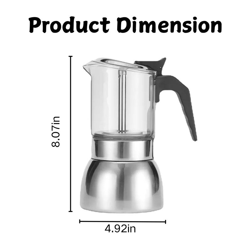 Stove Top Espresso Maker 4 Cup 200 Ml