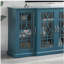 Meuble télé 63 po, buffet, armoire de rangement, bleu sarcelle