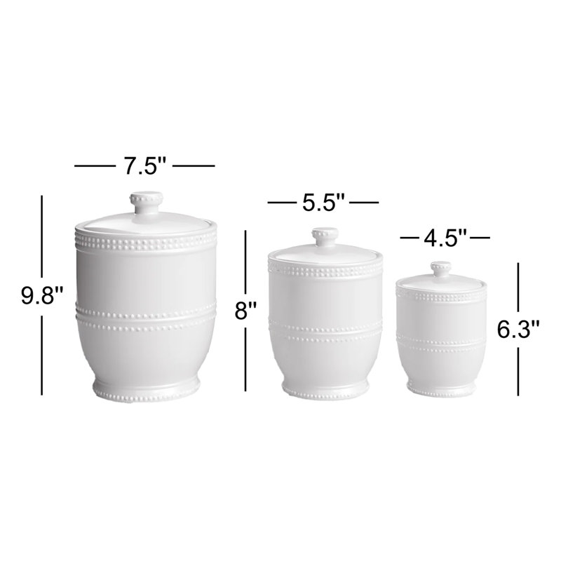 Ensemble de pots de cuisine Deckard, Blanc