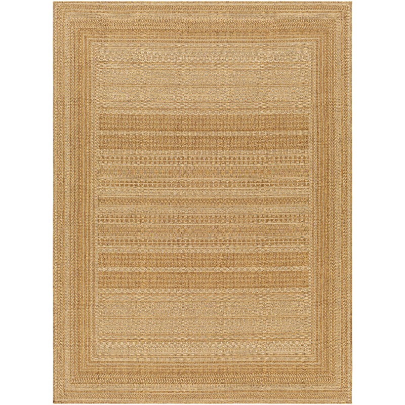 Tapis brun clair / brun en polypropylène tissé à la machine Tailyn, Rond 7 pi 10 po