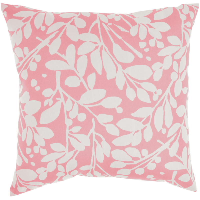 Waverly Pillow Leaf Storm 20" x 20" Throw Pillow, Coral Pink