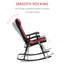 Ensemble de meubles de patio 2 pièces Outsunny avec 2 chaises berçantes pliantes rembourrées, style bistro pour véranda, camping, balcon, rouge