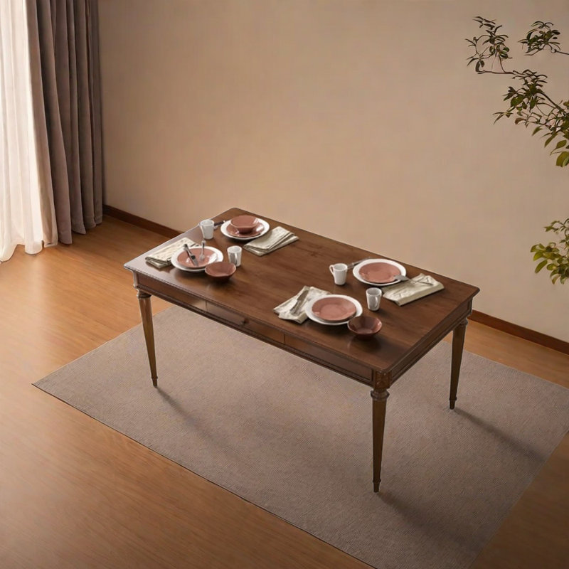 Adysson Solid Wood Base Dining Table, 32.67" W x 56.29" L