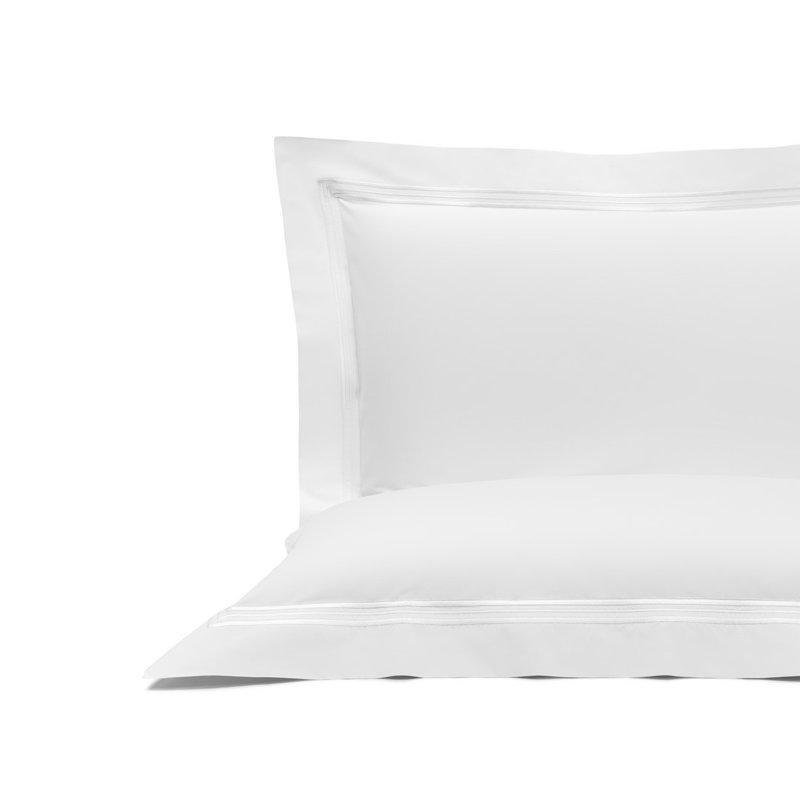 Triplo Bourdon Pillow Sham, White/Milk, Standard