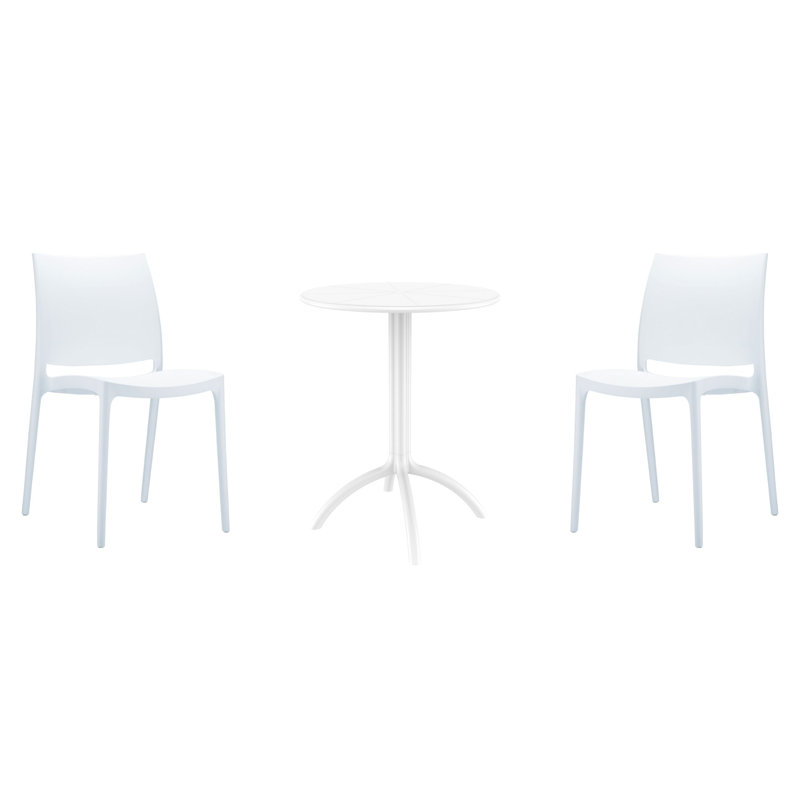 Ensemble bistro 23,6 po Burt, Blanc