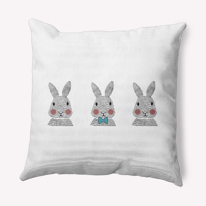 Housse de coussin d'extérieur carré Bunny, 16 po x 16 po, Bleu Explorer