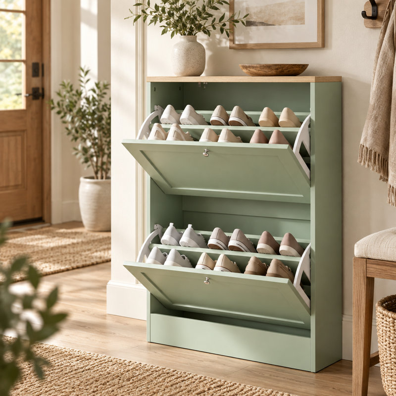 Meuble à chaussures moderne et élégant avec des tablettes ajustables