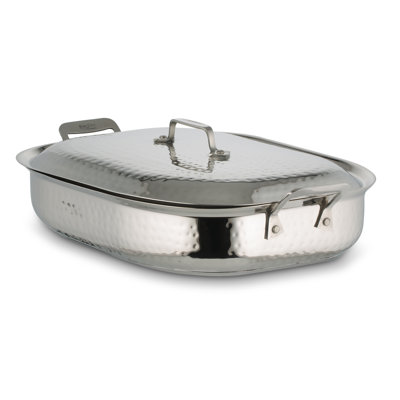 Braiser ronde en acier inoxydable 5 qt bon chef avec couvercle Cucina