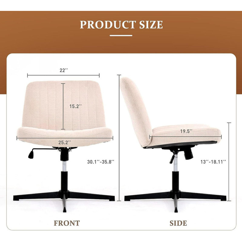 Fabric Upholstered Vanity Home Chair without Wheels and Arms for Computer Tasks