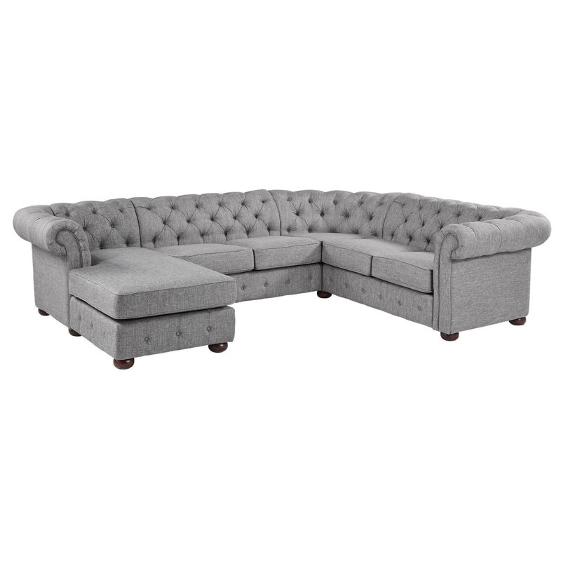 Dunn Upholstered U-Shaped Sectional Left Hand Facing, Grey Linen