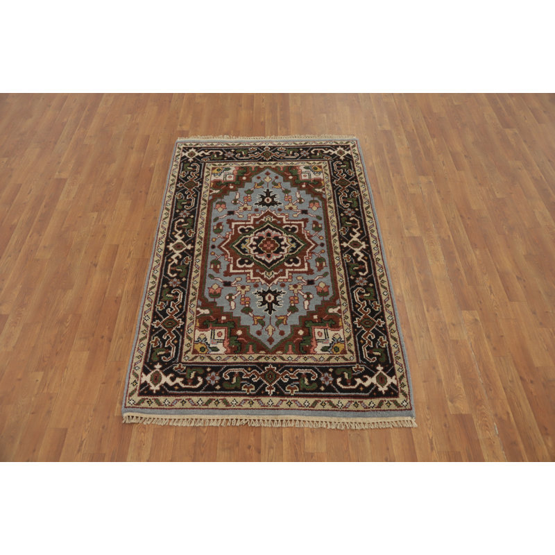 Tapis décoratif de luxe 4 x 6 couleurs bleu riche et élégance intemporelle