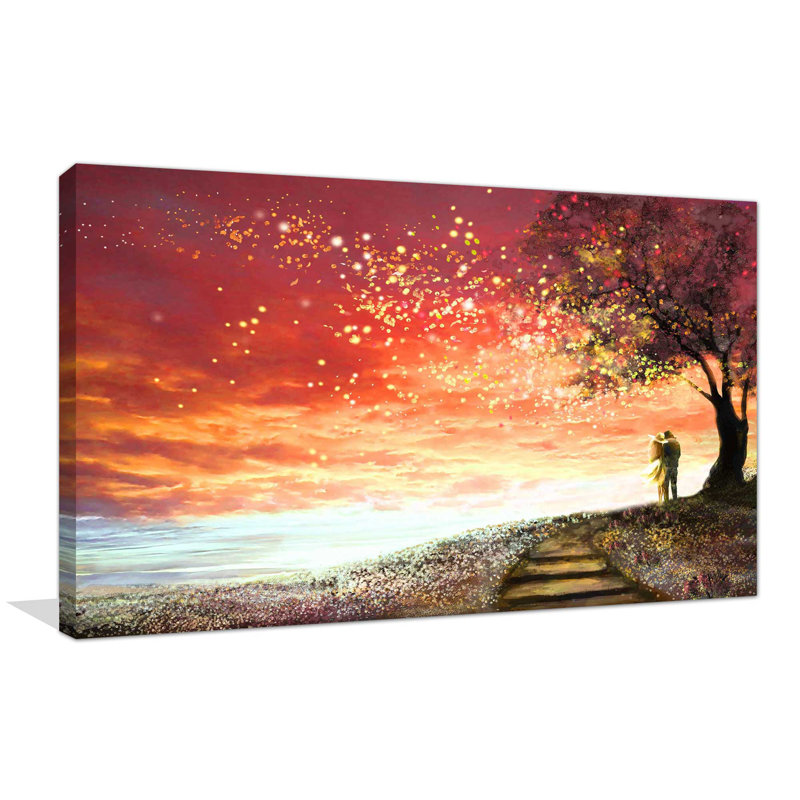 « fireflies », reproduction de peinture à l’huile sur toile tendue, H 24 po x l 40 po x P 1,5 po