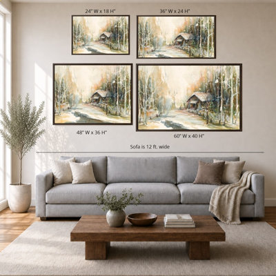 «Cabin In Snowy Woods» par Diannart - Impression sur toile