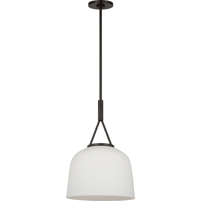 Richard June Transitional Liora Pendant Light, 12, Sage, Aged Iron
