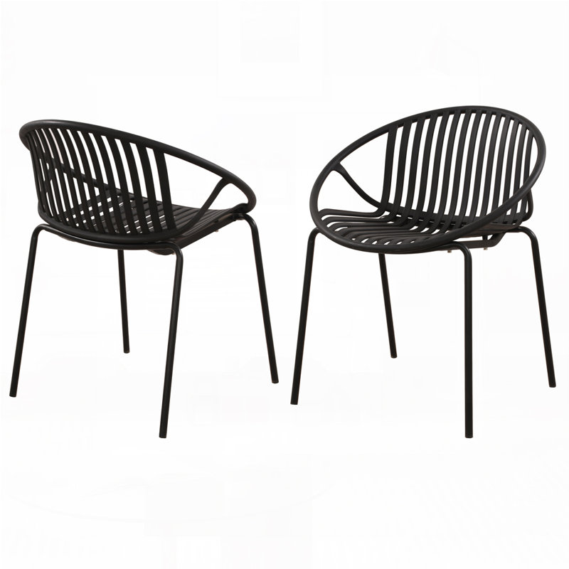 Outdoor Patio Chair,Dining Chairs Stackable Chairs, Black