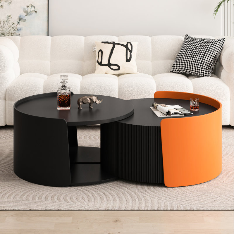 Tables basses gigognes Modern Modern Idée de cadeau, H 16,61 po x L 51,2 po x l 31,39 po, Noir