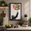 Chimpanzee and Balloons Modern 1 Piece Wrapped Canvas Wall Art-776464902-776464897
