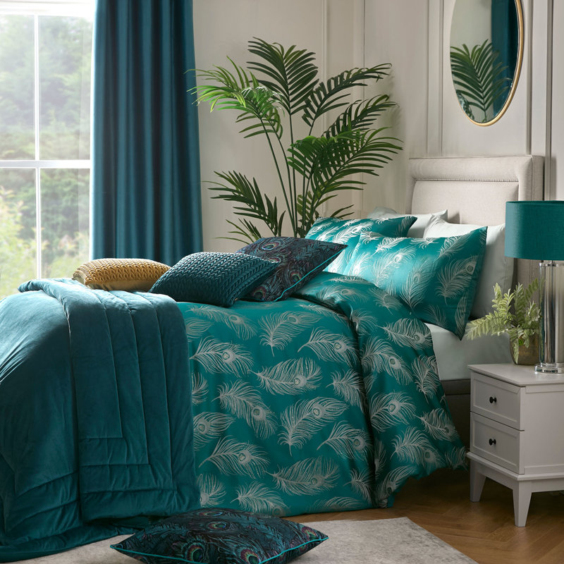 Dandy Polyester Metallic Duvet Cover Set, King Duvet Cover + 2 Standard Pillowcases