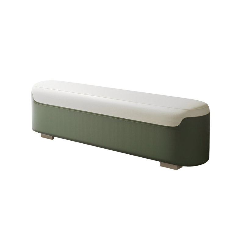 Banc rembourré en cuir Narah,  H 16,92 po x l 59,05 po x P 19,68 po