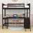 Wood Loft Bed with Desk and Shelves-70556377-123247229