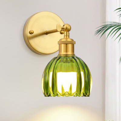  Battery Operated Wall Sconces With Remote, Rechargeable Wireless Wall Sconce With Tulip Glass Shade, RGB Dimmable Light (Set Of 2)