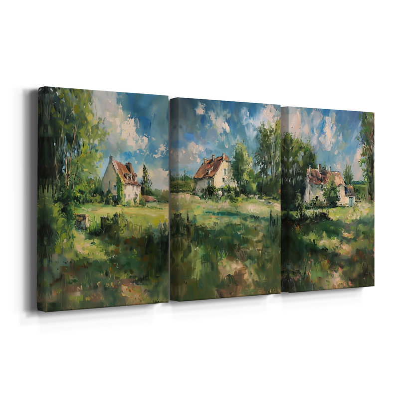 LANDSCAPES Series XCV III - Toile tendue avec châssis sur mesure - 3 pièces, H 12 po x l 24 po