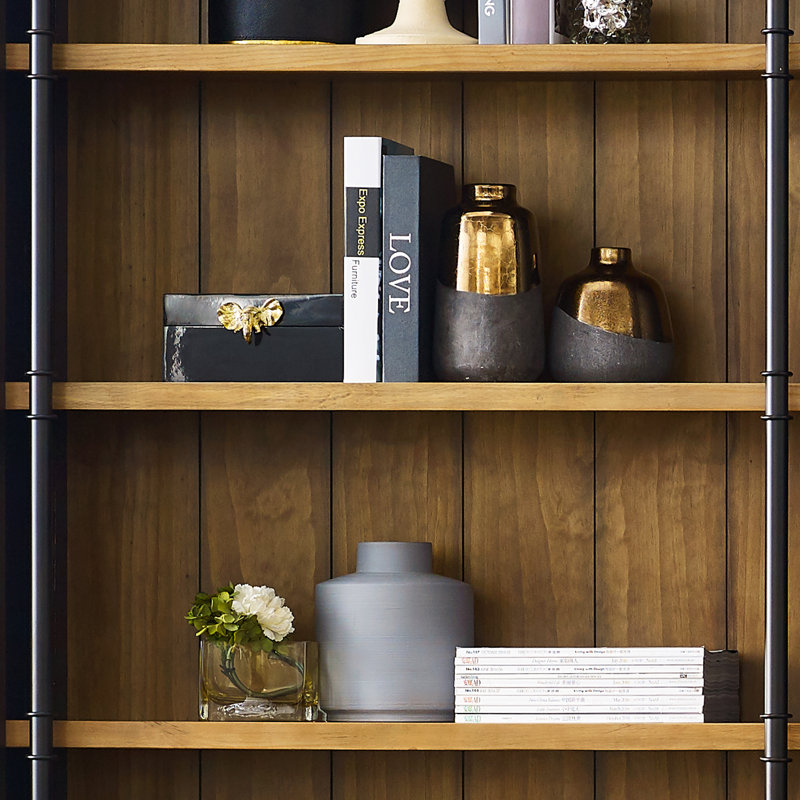 Lorna Standard Bookcase, Aged Ebony/Warm Honey