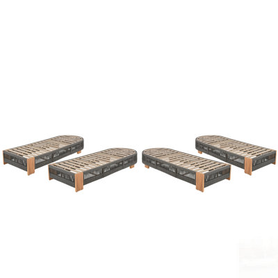 Outdoor Acacia Wood Patio Adjustable Lounge Chair Set Of 4 - Durable And Stylish For Backyard, Pool, And Garden