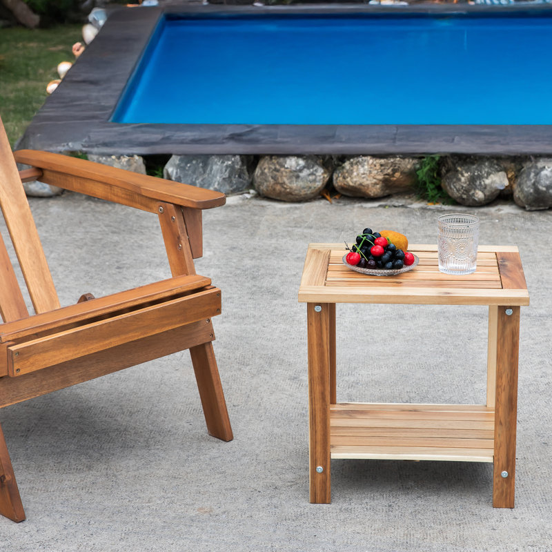 Table d'appoint d'extérieur Candrice, Naturel clair