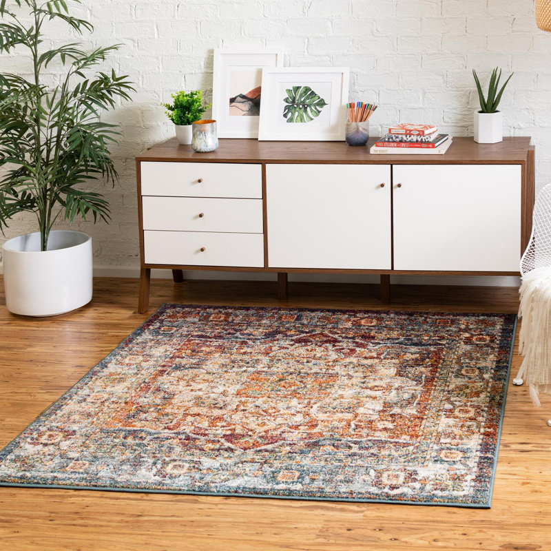 Alresford Oriental Orange Area Rug, Square 10'