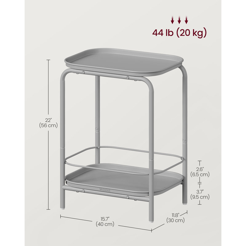 Rondey Tray Top End Table, Grey