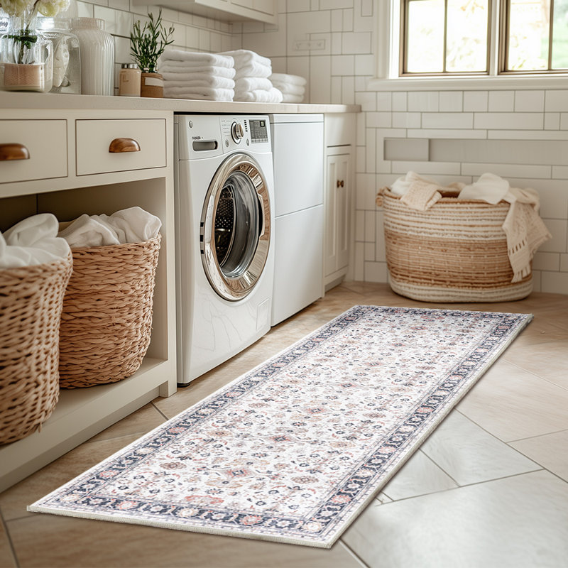 Tapis intérieur lavable Nermine Chenille Mashine, Tapis de couloir 2 pi x 5 pi