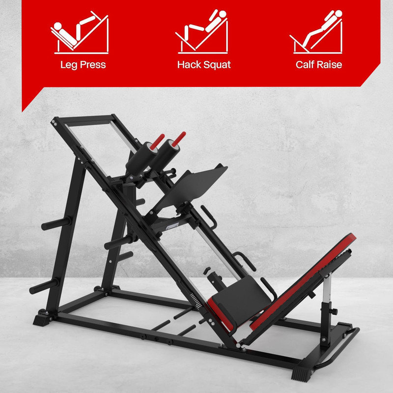 Machine à presser les jambes Hack Squat | Capacité de 1500 lb avec des paliers linéaires pour la gymnastique à domicile
