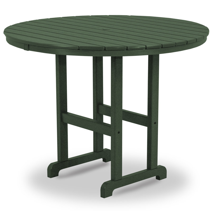 POLYWOOD Round Farmhouse Counter Table, Green, 48"