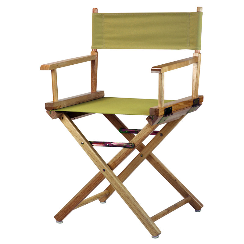Chaise de réalisateur pliante 18 po, Naturel, Olive